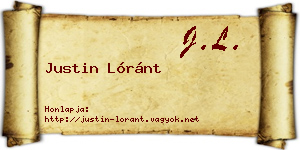 Justin Lóránt névjegykártya